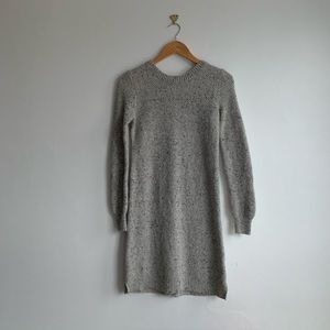 Madewell Donegal Button Back Sweater Dress, Grey
